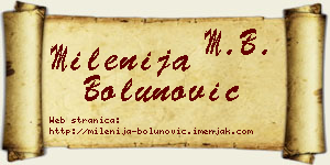 Milenija Bolunović vizit kartica